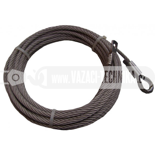obrázek Nerezové navijákové lano pr.5 mm s očnicí 11,5 m