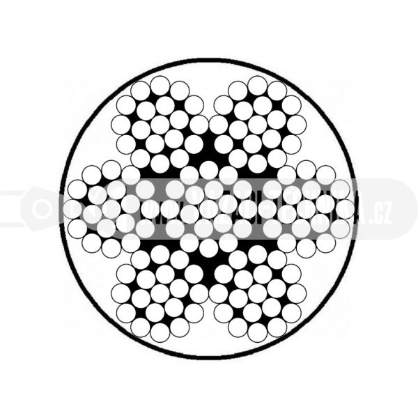 obrázok OCEĽOVÉ LANO ŠTANDARD 6x19 s PVC – ČIERNE