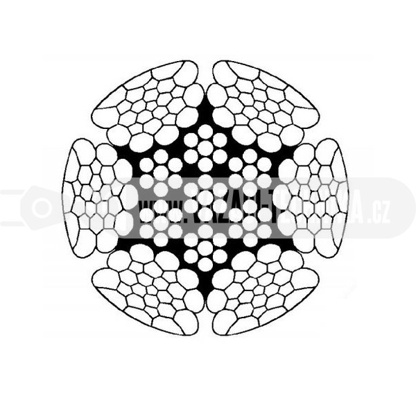 obrázek Válcované ocelové lano 6x26WS- IWRC